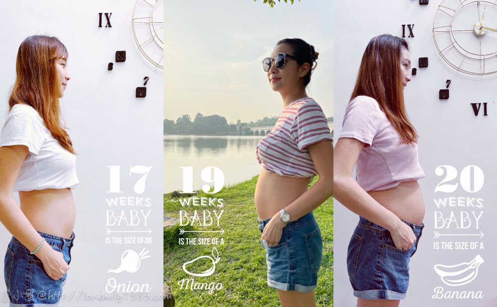 【３】：懷孕中期17W-20W：孕肚終於隆起+新症頭出現的第五個月